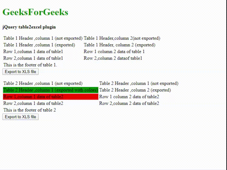 output before export