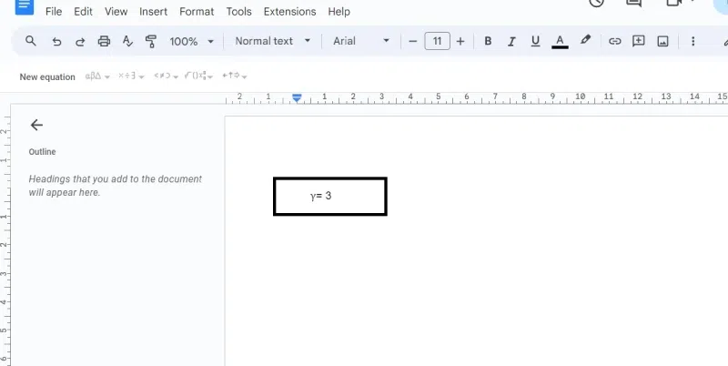 Equation Editor in Google Docs