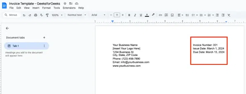 How To Make An Invoice in Google Docs