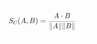 RAG vs. GraphRAG for Enterprise AI Agents: Architecture, Data Governance, & Latency Bottlenecks Mathematical formula for Cosine Similarity, showing S_C(A, B) equals the dot product of vectors A and B divided by the product of their Euclidean norms.