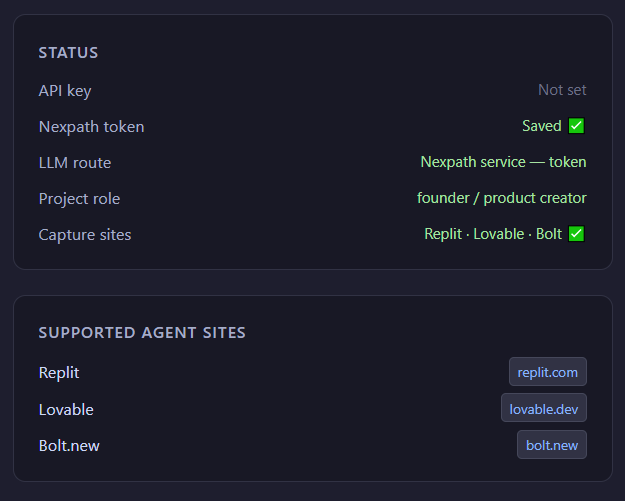 Nexpath token status