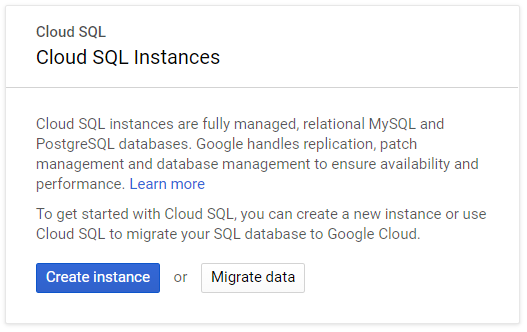 create sql instance