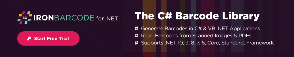IronBarcode NuGet Trial Banner Image