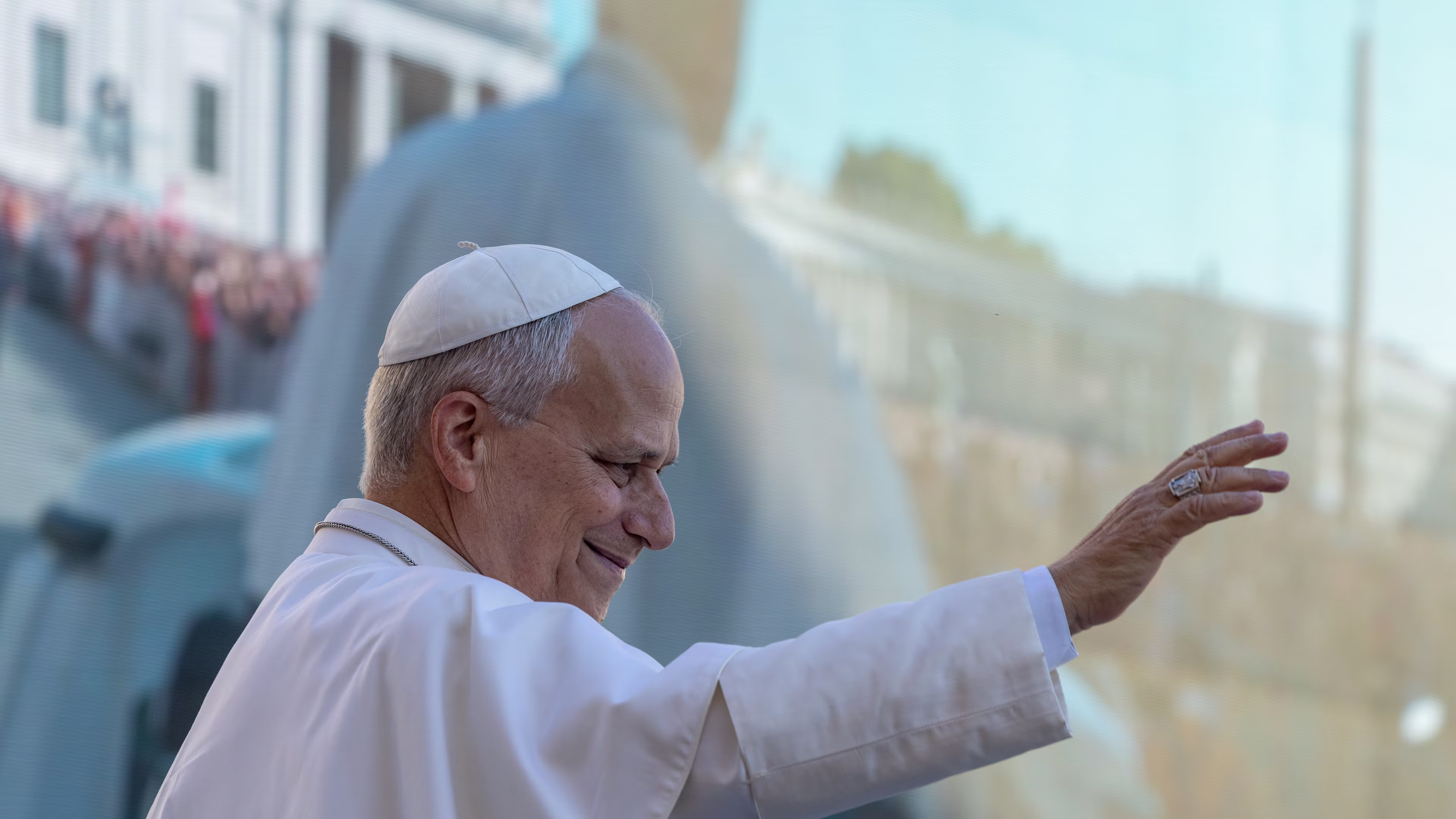 Pope Leo XIV greets pilgrims at his weekly general audience at the Vatican on Sept. 30, 2026. | Credit: Daniel Ibáñez/EWTN News