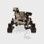 Front closeup of Curiosity rover from 3d model