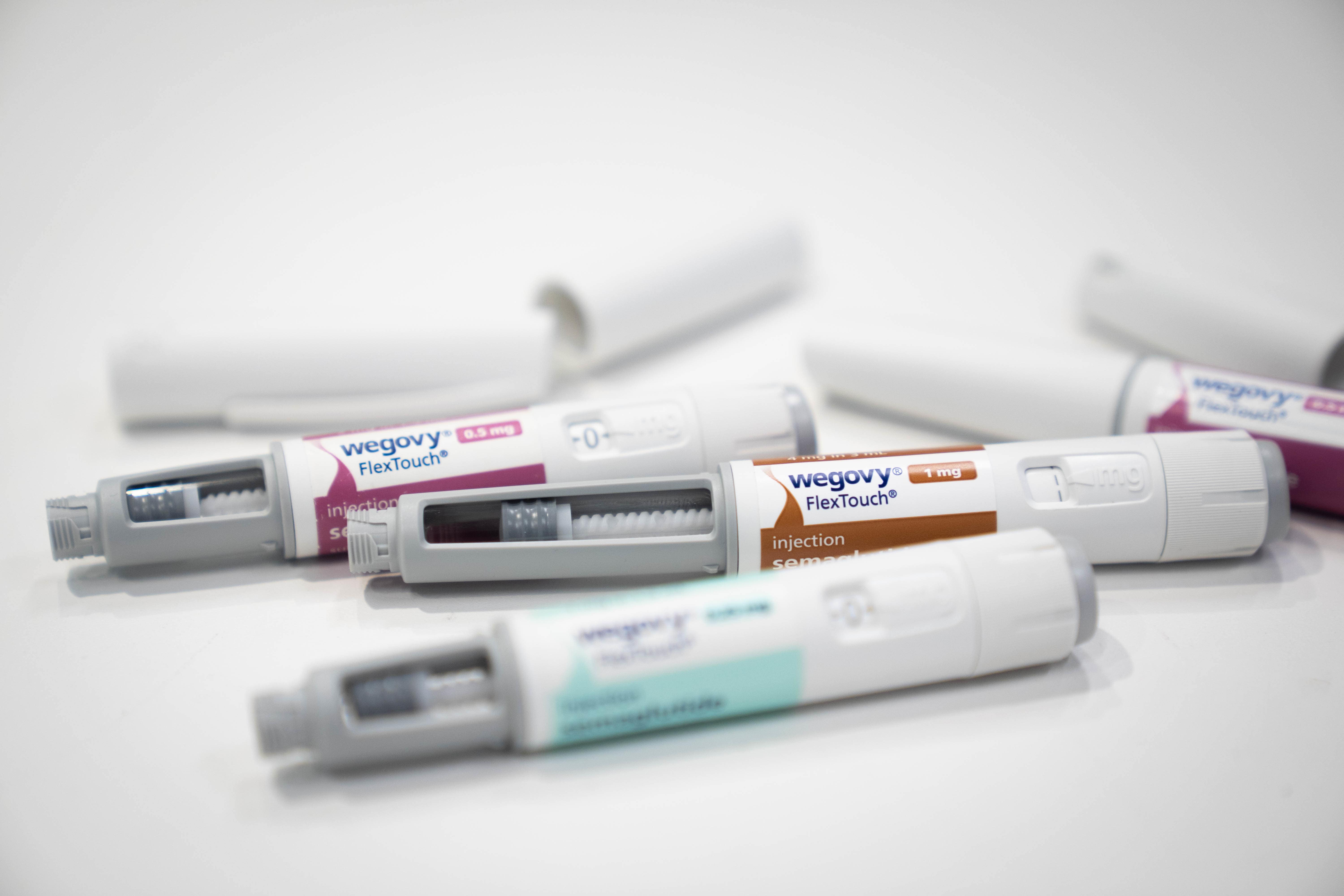 <p>Semaglutide (GLP-1) weight-loss drug Wegovy, made by pharmaceutical company Novo Nordisk, which are designed to treat type 2 diabetes, but are widely known for their effect on weight loss (James Manning/PA)</p>