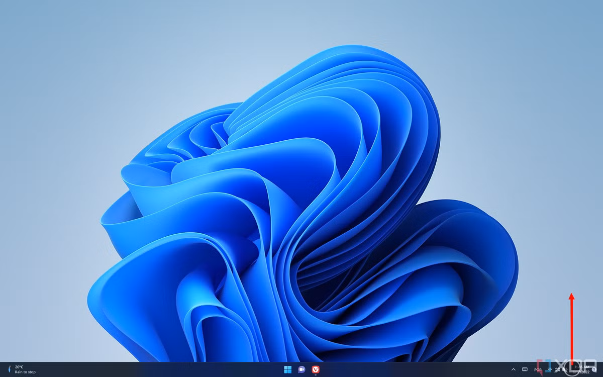 Image showing how swiping up from notification area opens the Quick Settings panel in Windows 11
