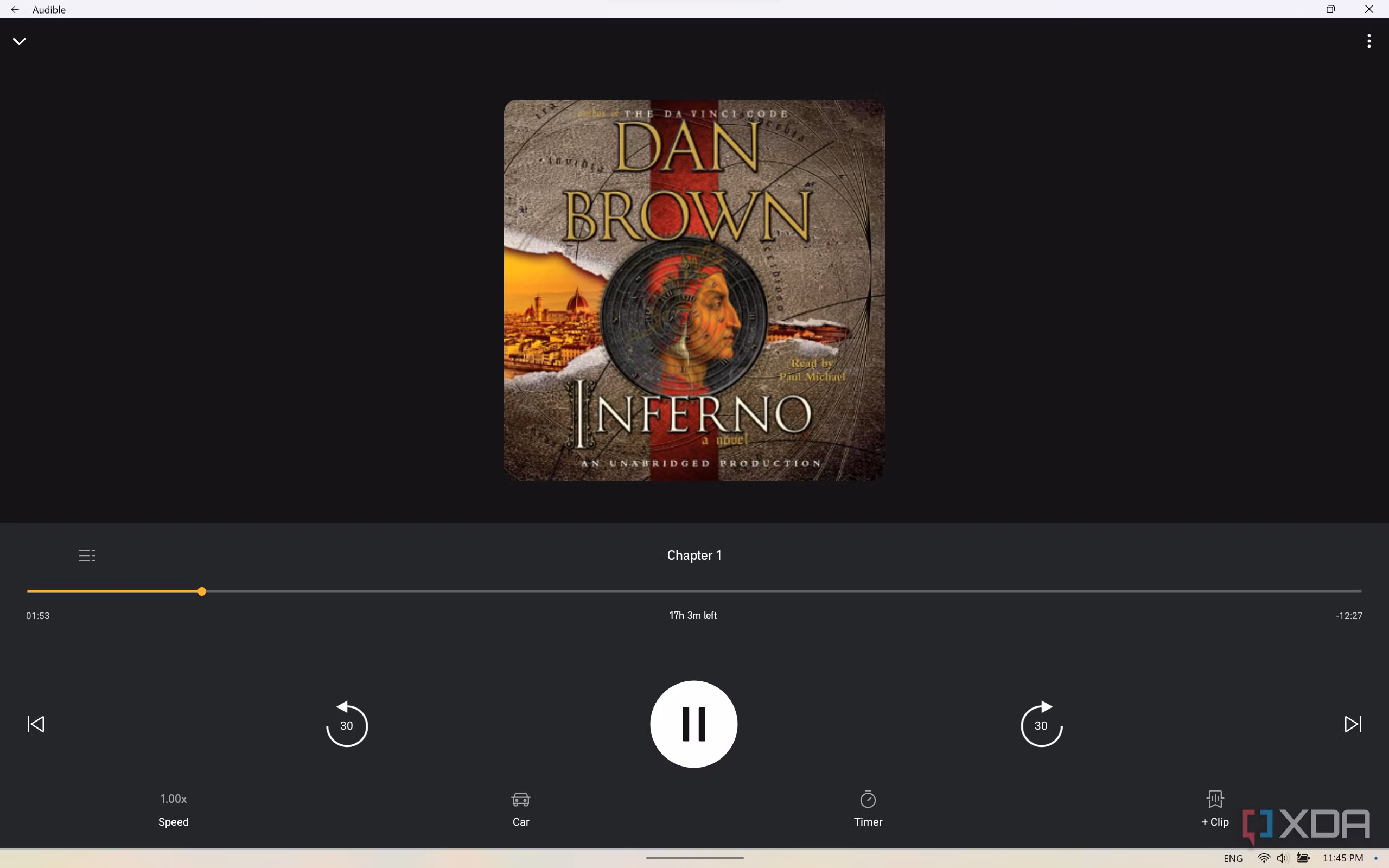 Screenshot of the Audible app for Android on Windows 11