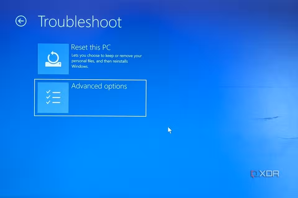 Image of Advanced startup advanced options