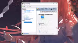 A screenshot showing the NvCP video settings adjustment screen on a Windows PC.