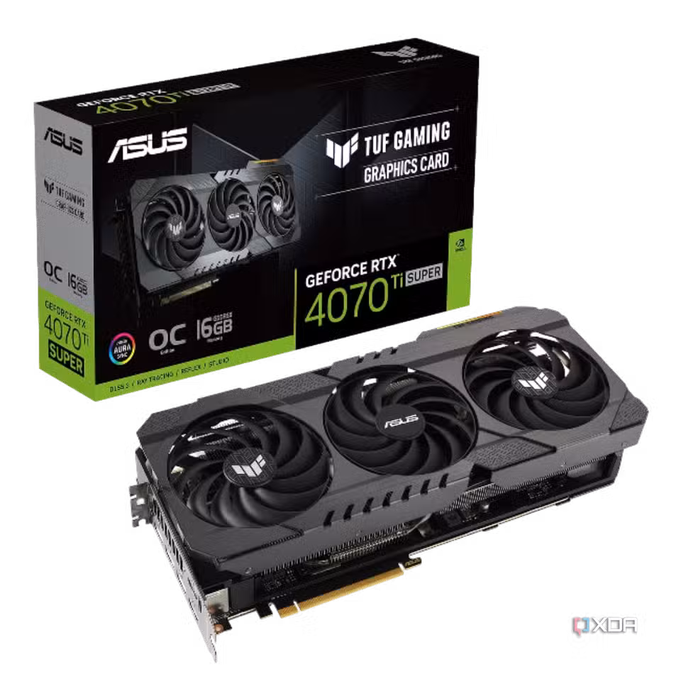 A transparent render of the Asus TUF GAMING GeForce RTX 4070 Ti