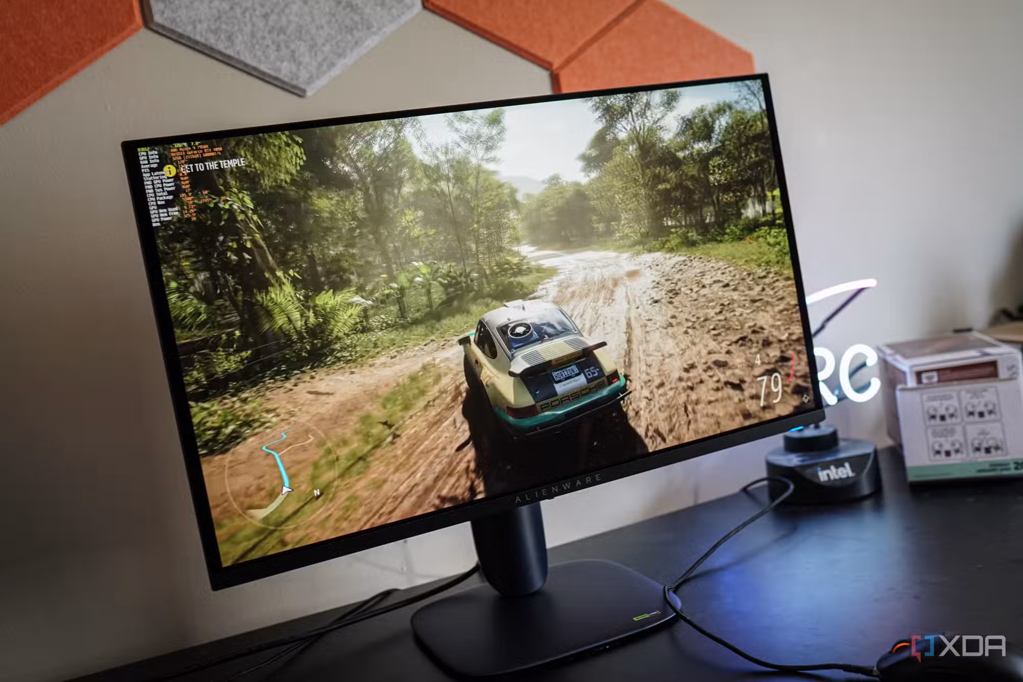 alienware aw2725q on a desk
