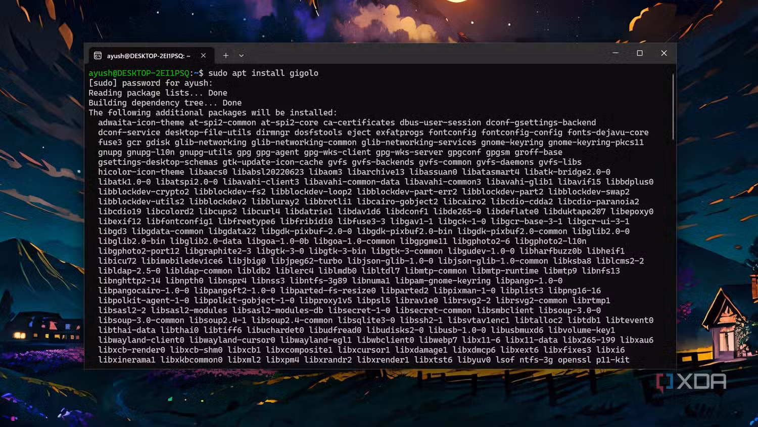 Installing Gigolo inside WSL2