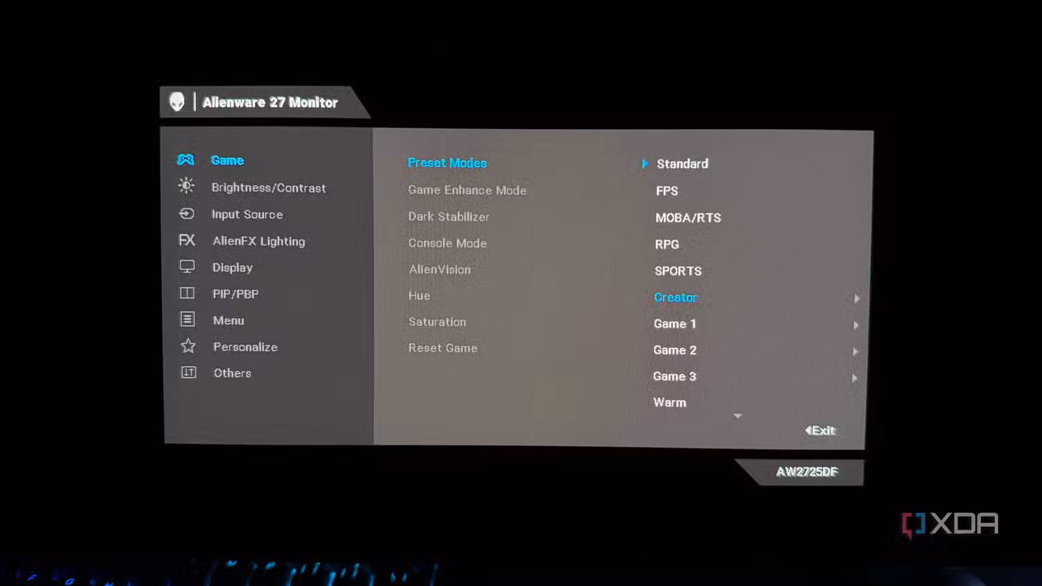 Alienware OSD color profile