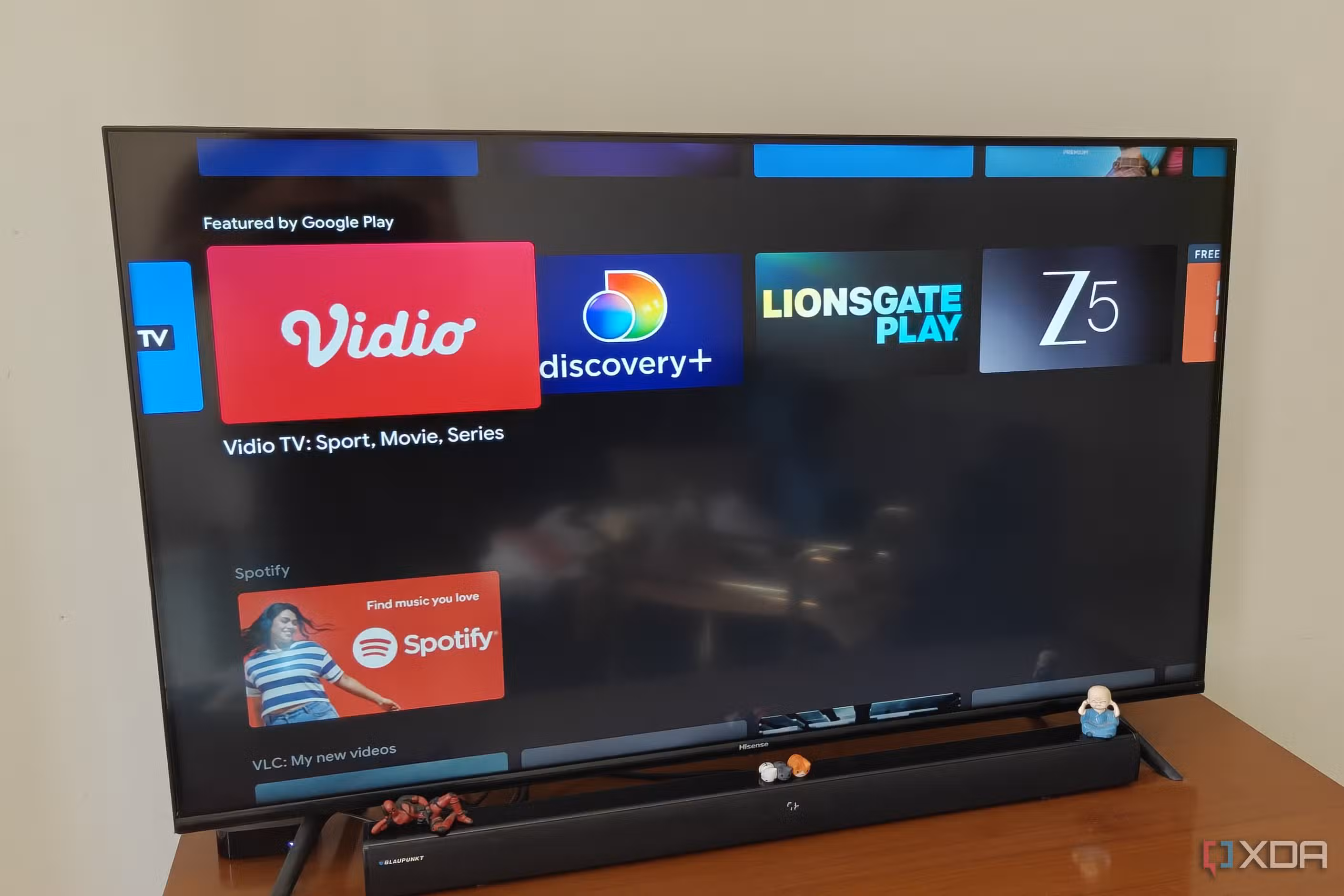 Google TV recommended apps on a 4K TV