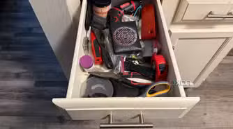 Gridfinity organized junk drawer