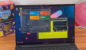 A laptop showing a Pi-hole dashboard and a Proxmox LXC running Unbound