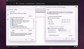 Configuring the network settings on Control Panel