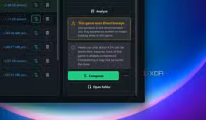 Game Compressor DirectStorage warning