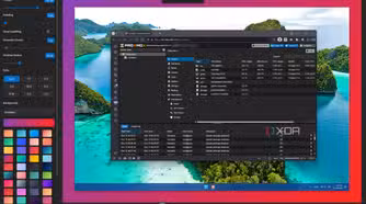 Screenshot of the image editor in Share X adding a gradient background to a screenshot with various customization options