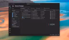 Screenshot of UniGetUI on Windows 11 showing a list of packages on various repositories when searching for the term "photoshop"
