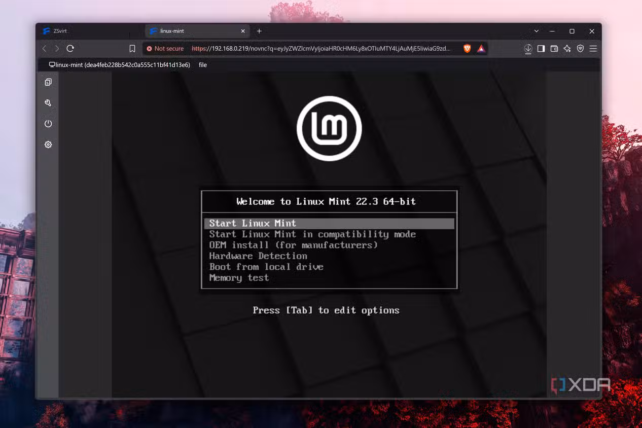 Installing Linux Mint on ZSVirt