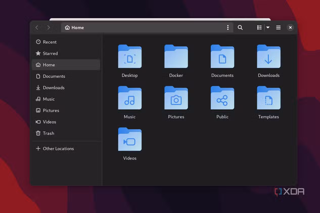 The Files app in Debian