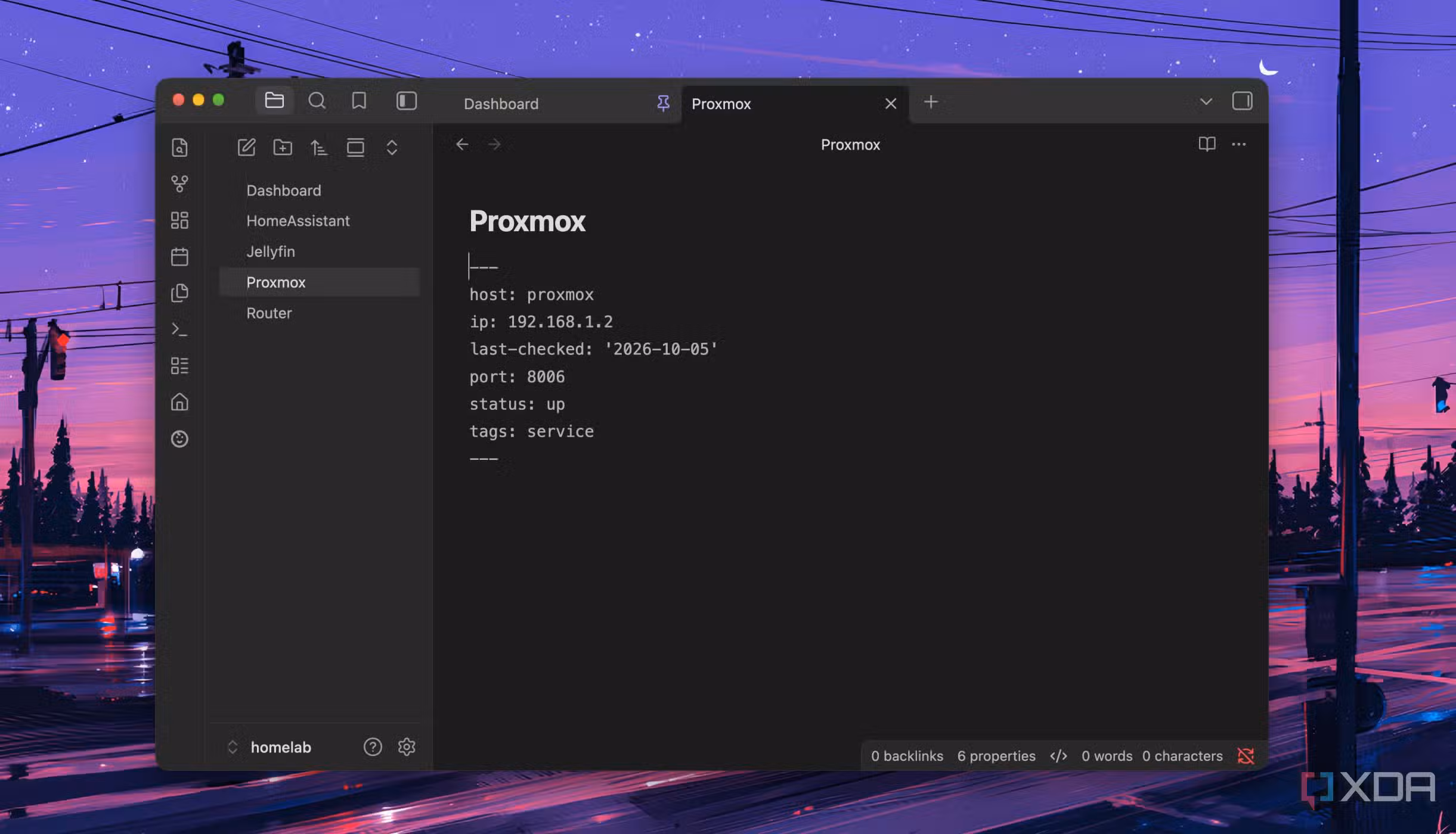Proxmox source code in Dataview