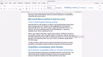 OnlyOffice Document writing experience