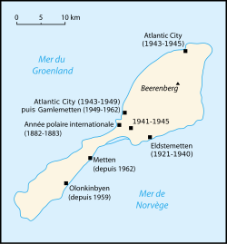 Carte de l'île annotée.