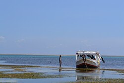 Bateau pour la plongée sous-marine sur la plage de Nyali en décembre 2011