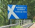 Bilingual sign marking the Anglo-Scottish border