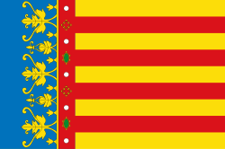 De vlag van de autonome gemeenschap het Land van Valencia.
