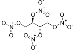 Skeletal formula of erythritol tetranitrate