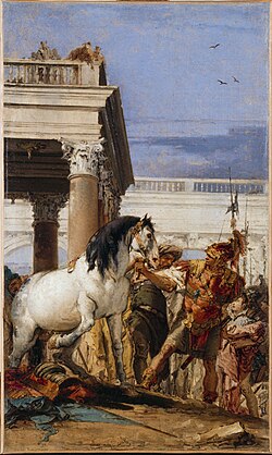 Tableau représentant Alexandre le Grand face à Bucéphale