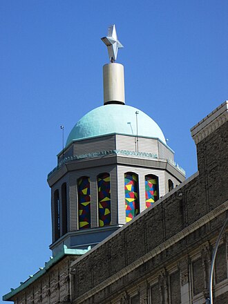 The cupola above the United Palace as seen from Broadway