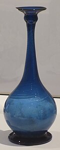 Blue glass bottle, 18th–19th-century Iran