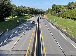 Another four-lane road viewed from an overpass
