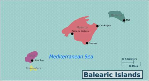 Map of Balearic Islands