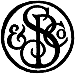 Monogram logo of publishers Silver, Burdett and Company