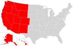 This map reflects the Western United States as defined by the Census Bureau. This region is divided into Mountain and Pacific areas.