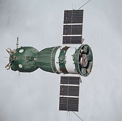 Soyuz 19 as seen from the Apollo spacecraft