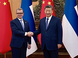 Orpo with Chinese leader Xi Jinping in Beijing, China, 27 January 2026