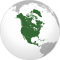 Projection orthographique de l'Amérique du Nord.
