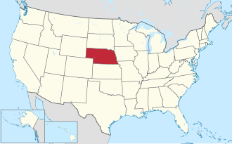 Localização do Nebraska nos Estados Unidos