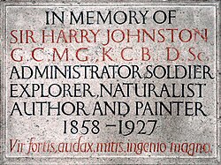 A stone memorial tablet with deeply engraved lettering