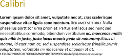 Schriftbeispiel für Calibri