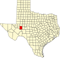 State map highlighting Upton County