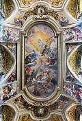 Baciccio's Triumph of Franciscan Order depicts the Apostles recommending Francis of Assisi, Anthony of Padua, and other Franciscans to Christ for admittance into Heaven. The fresco is on the vaulted ceiling of the Church of the Twelve Holy Apostles in Rome. This year is the 800th anniversary of Francis of Assisi's death. Today is his feast day.