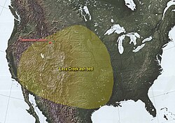 Carte des États-Unis montrant l'étendue de la couche de cendres